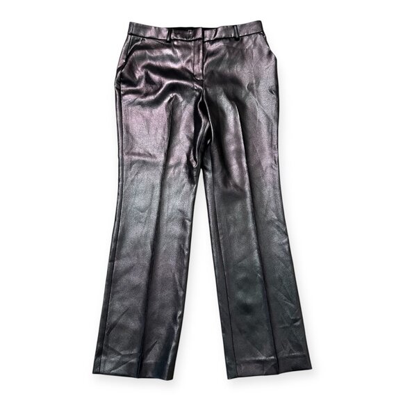 Express Editor Boot Pants 10S Metallic Dark Gray Mid Rise Bootcut Stretch Career - Picture 1 of 10